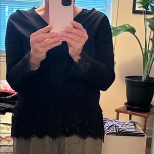 Adrianna Papell Navy Knit Top